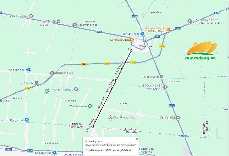 096.86.01 Hình vẽ vệ tinh đường Tân Thạnh - Cai Lậy